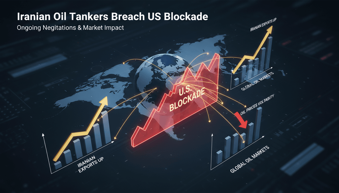 Iranian oil tankers navigating through a maritime blockade.