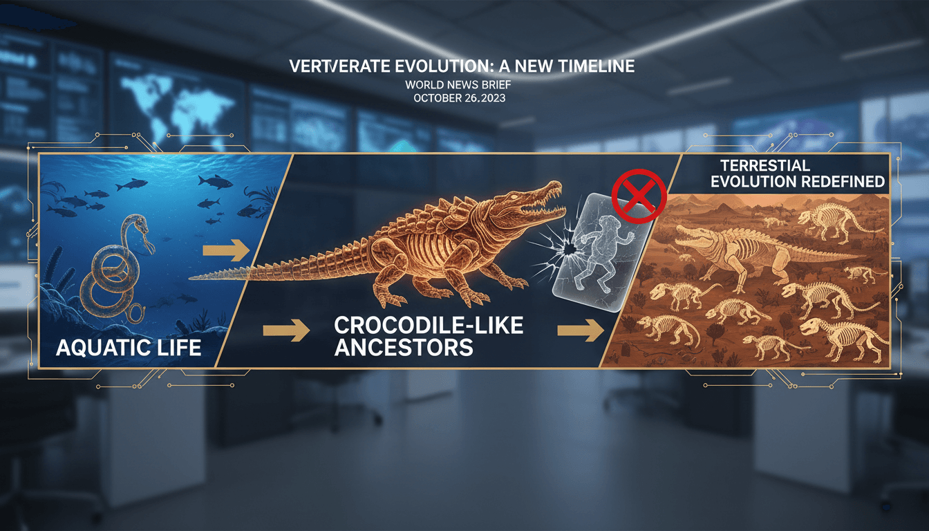 Illustration of the evolutionary timeline of vertebrates with new fossil findings.