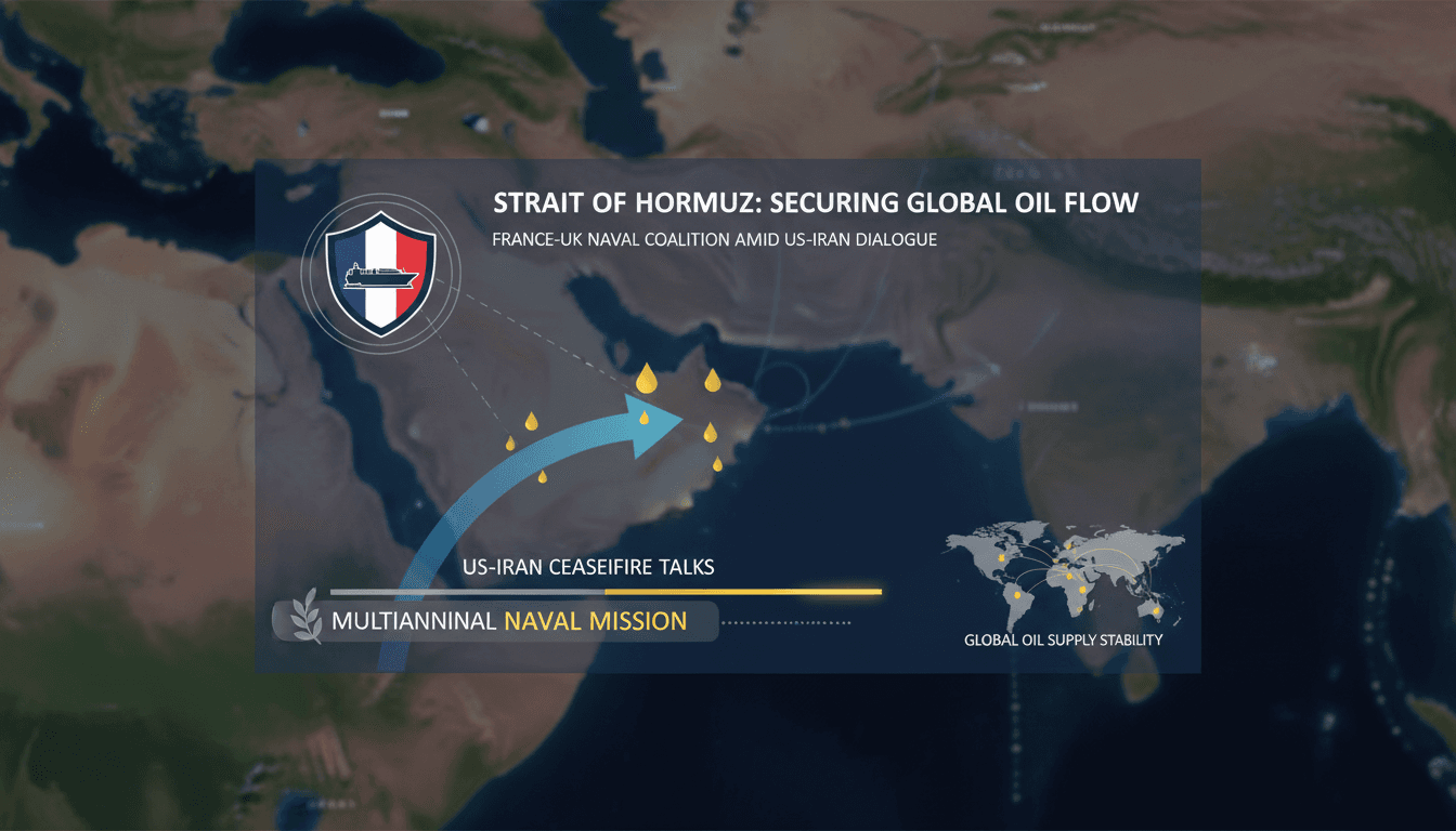 Naval ships in the Strait of Hormuz during a multinational mission