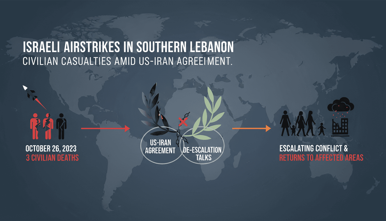 Israeli airstrikes in southern Lebanon result in civilian casualties amid US-Iran agreement