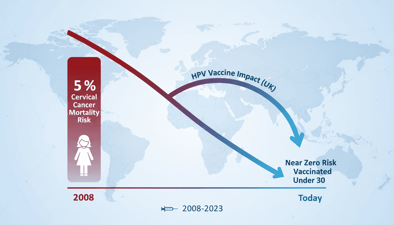 HPV vaccine nearly eliminates cervical cancer death risk for young women in the UK