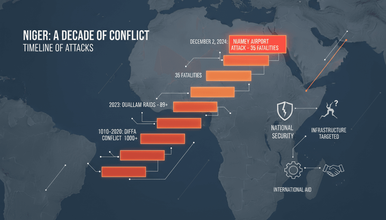 Deadly attack at Niamey's Diori Hamani International Airport results in 35 fatalities