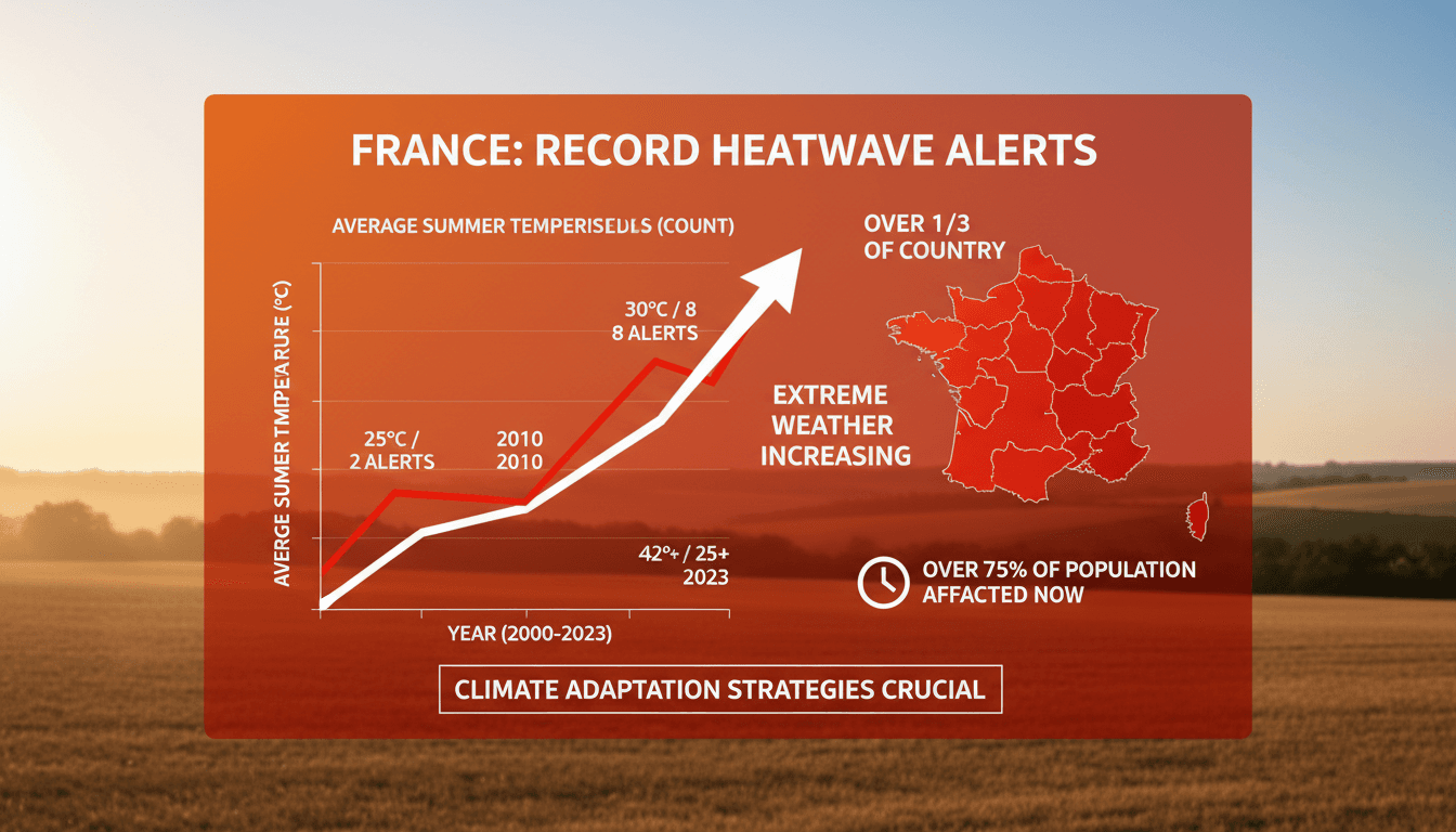 A graphic showing the impact of the heatwave on France's population and events.