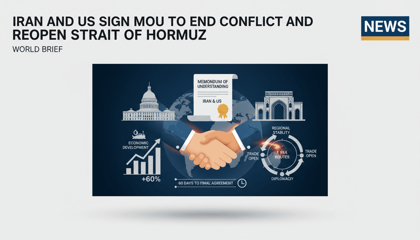Iran and US Sign MOU to End Conflict and Reopen Strait of Hormuz