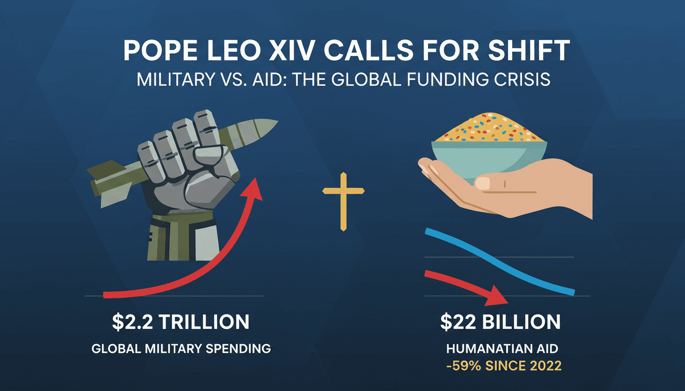 Pope Leo XIV addressing the UN World Food Program on humanitarian aid.