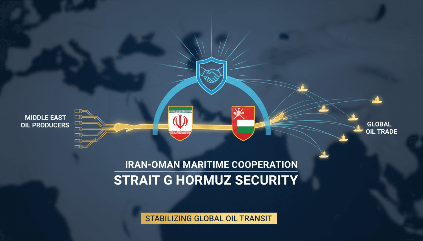 Iranian and Omani officials discussing maritime security in Muscat.