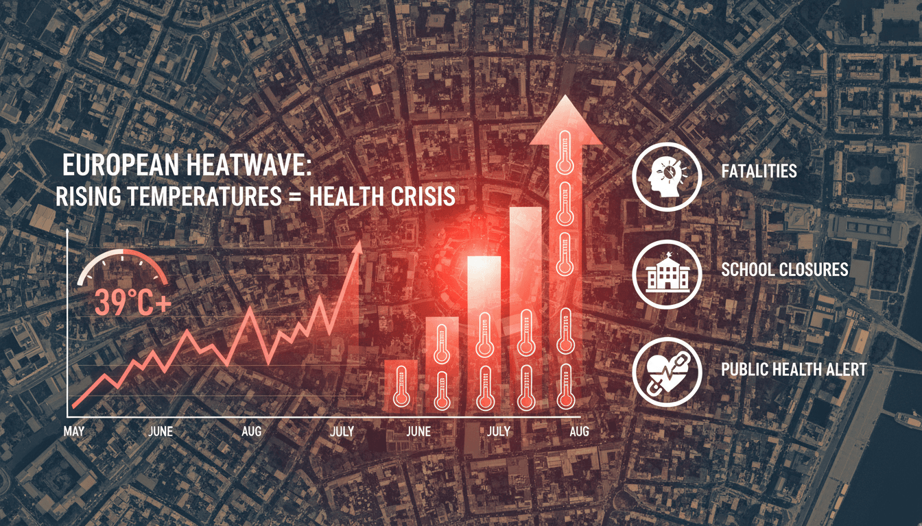 A graphic showing the impact of the heatwave on public health and safety in Europe.