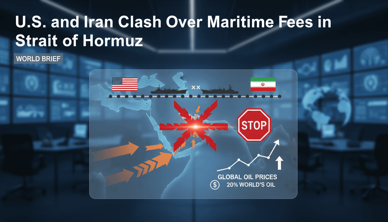Map of the Strait of Hormuz highlighting oil shipping routes and geopolitical tensions.