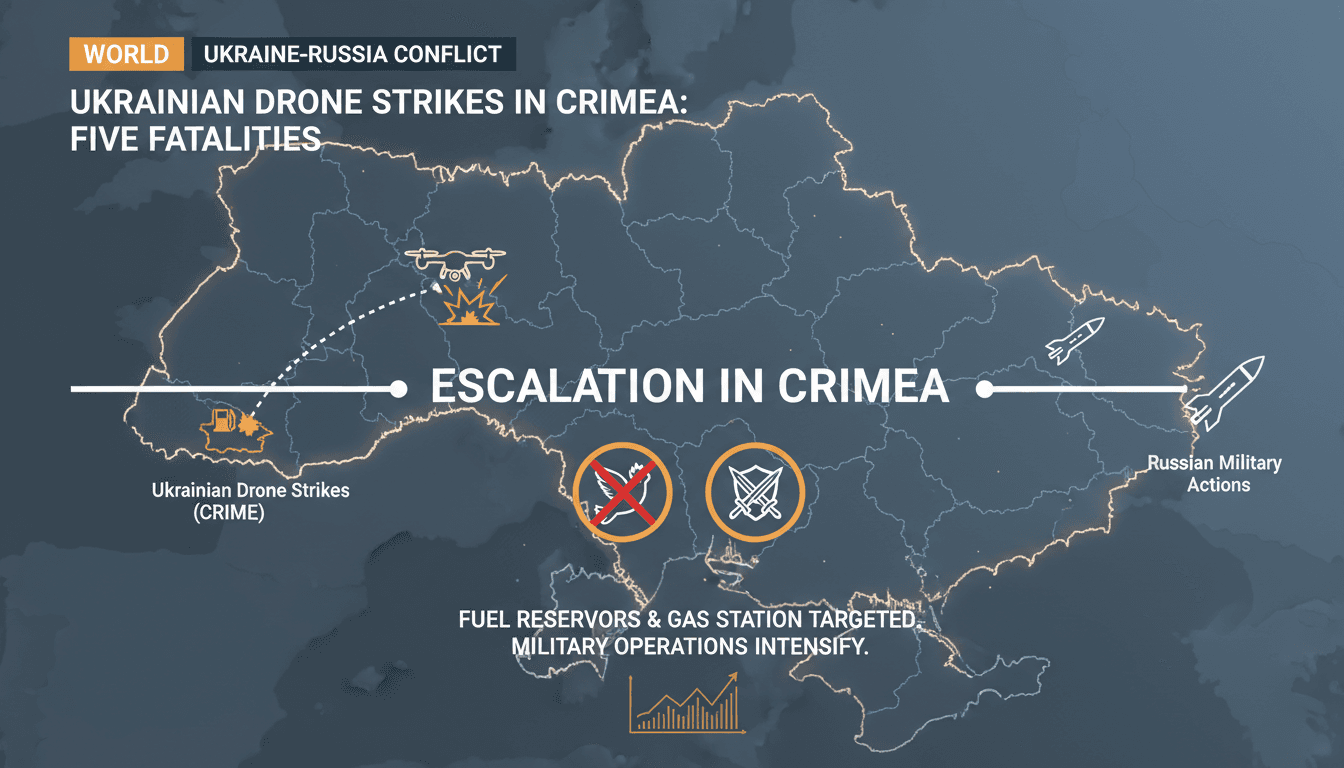 Ukrainian drone strikes in Crimea result in five fatalities