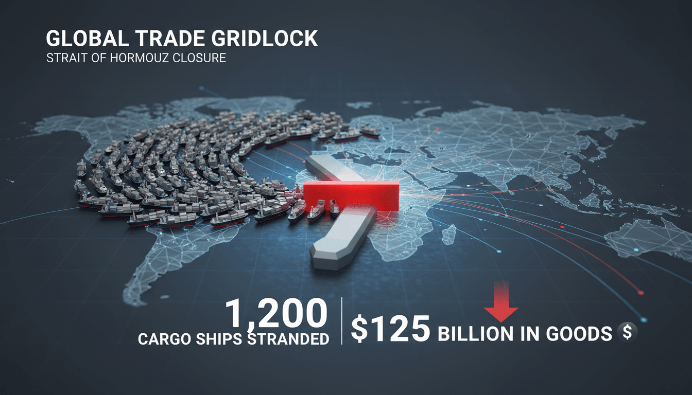 Closure of the Strait of Hormuz Strands 1,200 Cargo Ships and $125 Billion in Goods