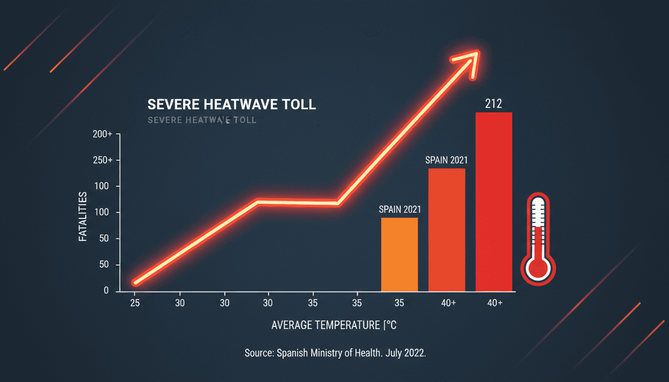 A graphic showing the impact of heatwaves on public health in Spain.