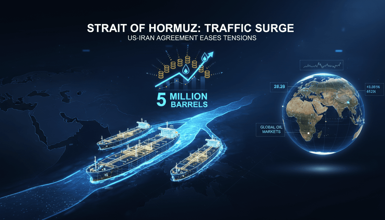 Increase in oil and gas tanker traffic through the Strait of Hormuz following US-Iran agreement