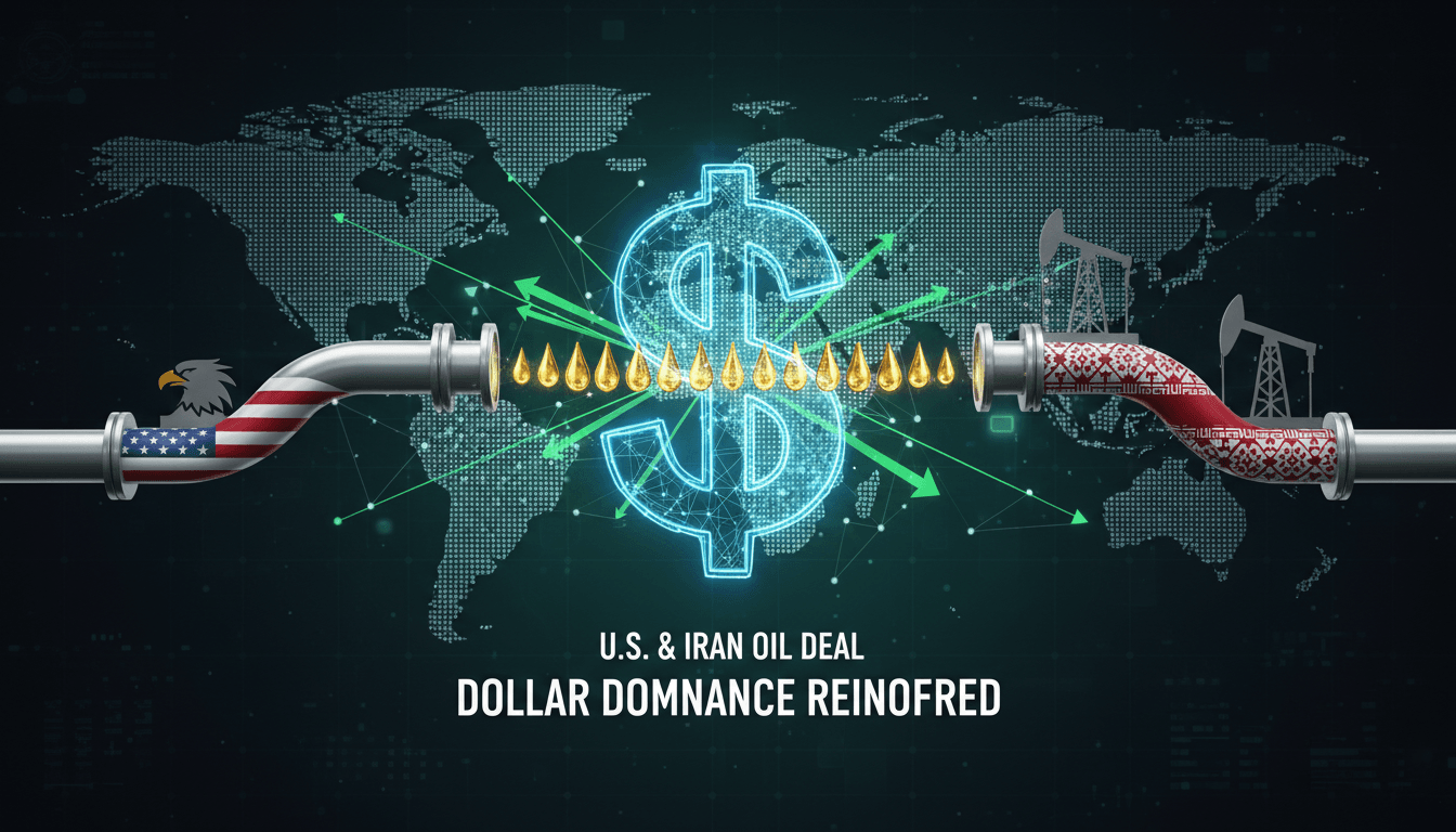 U.S. and Iran flags with oil barrels symbolizing trade negotiations