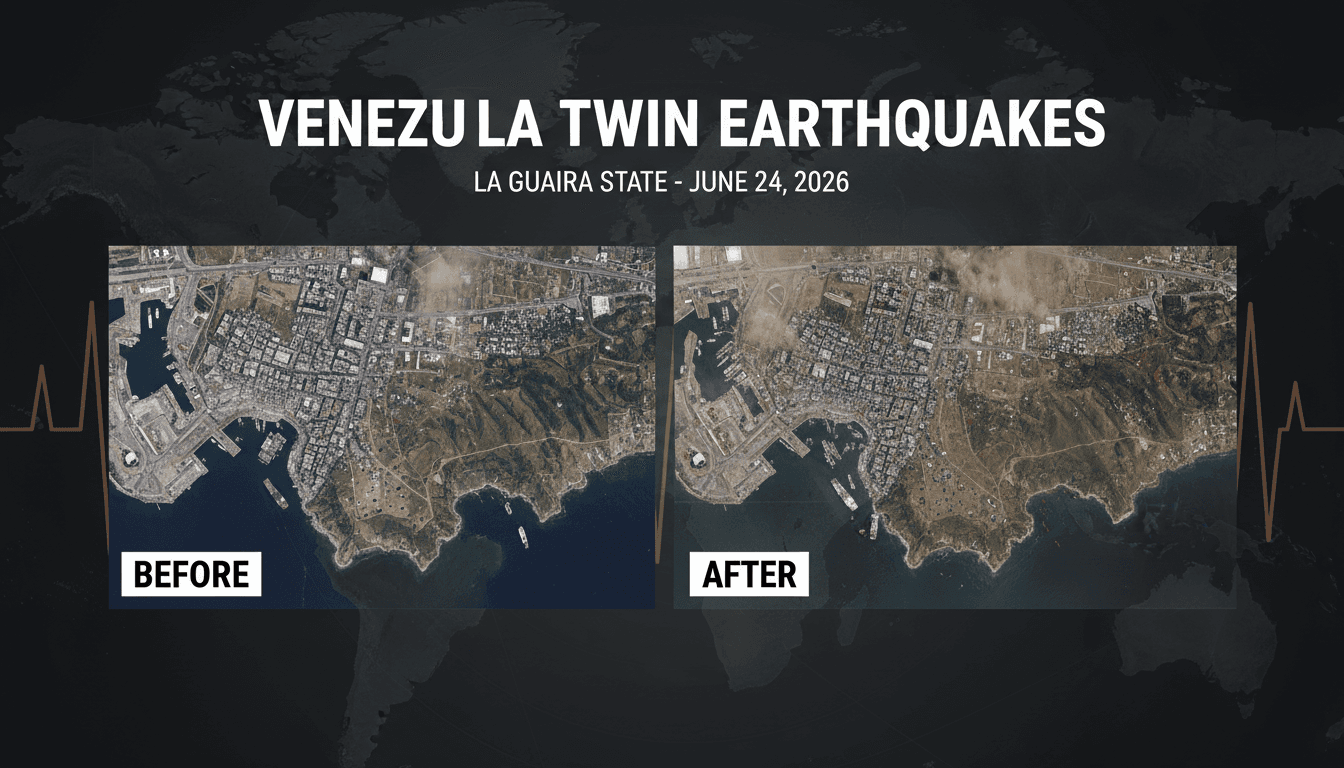 Satellite image showing damage in La Guaira State after earthquakes