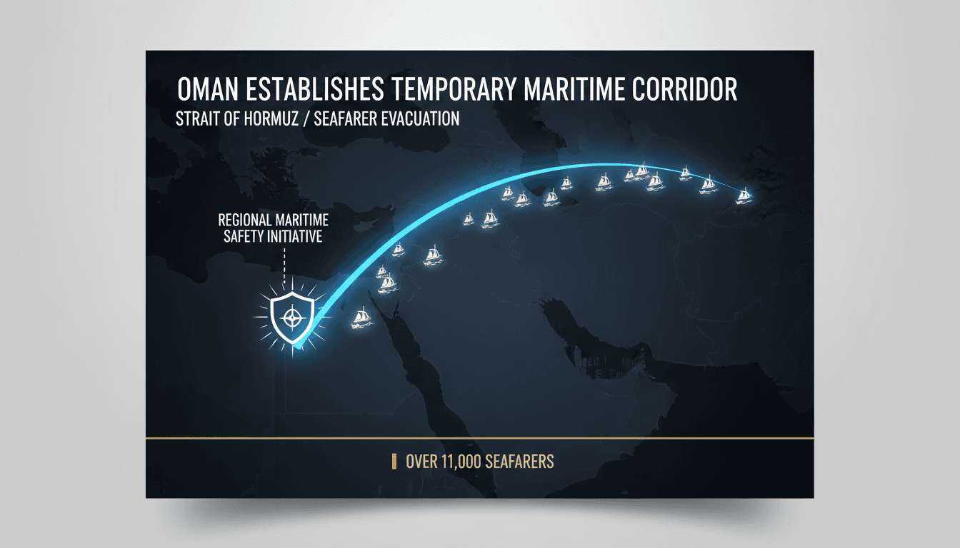 Map illustrating Oman's temporary maritime corridor in the Strait of Hormuz.