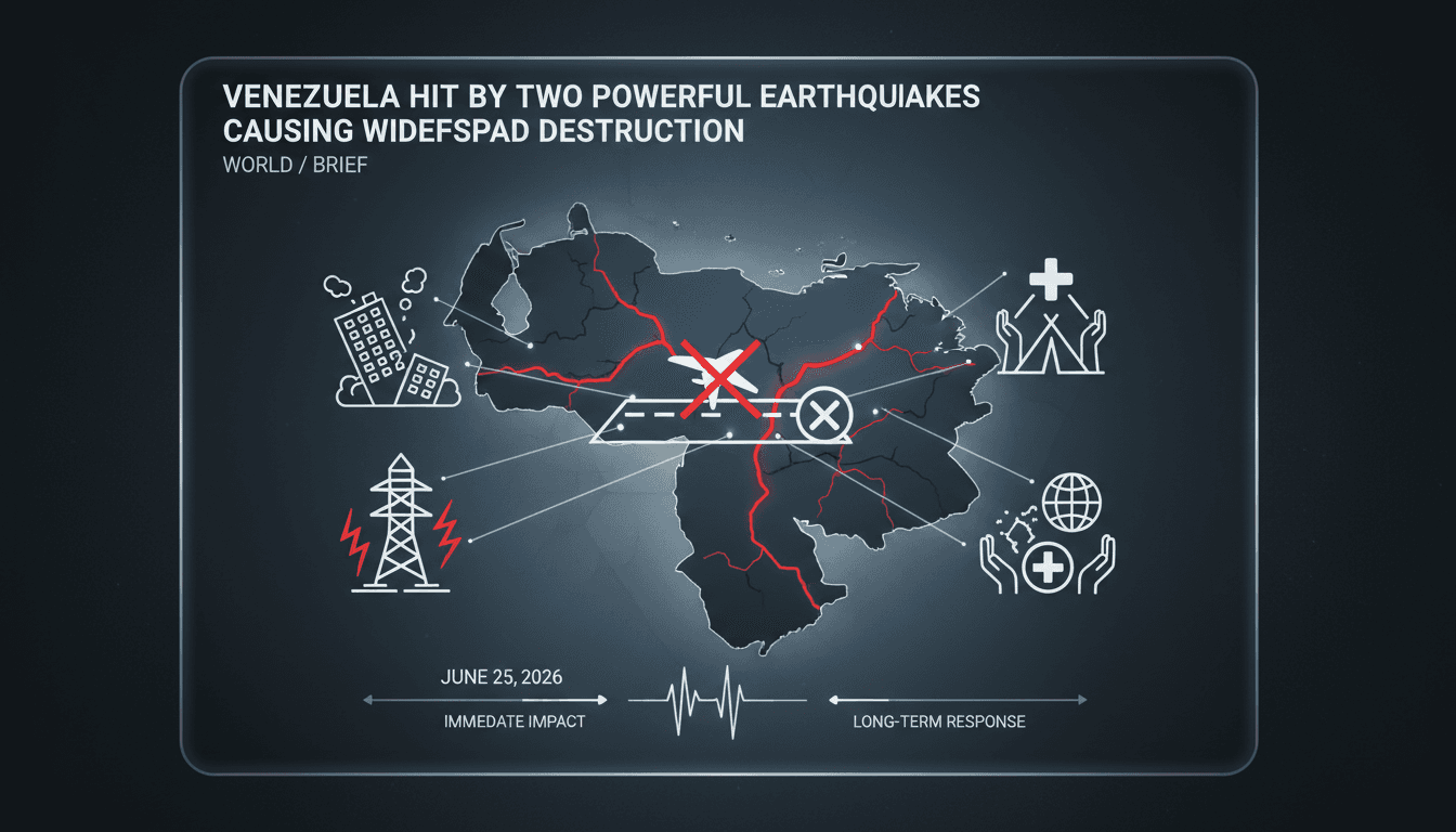 Aerial view of collapsed buildings in Venezuela after earthquakes.