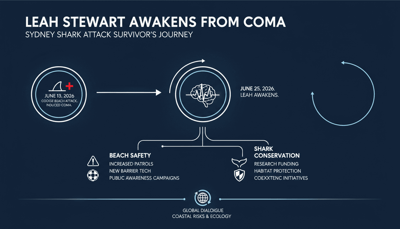 Leah Stewart awakens from coma after shark attack in Sydney