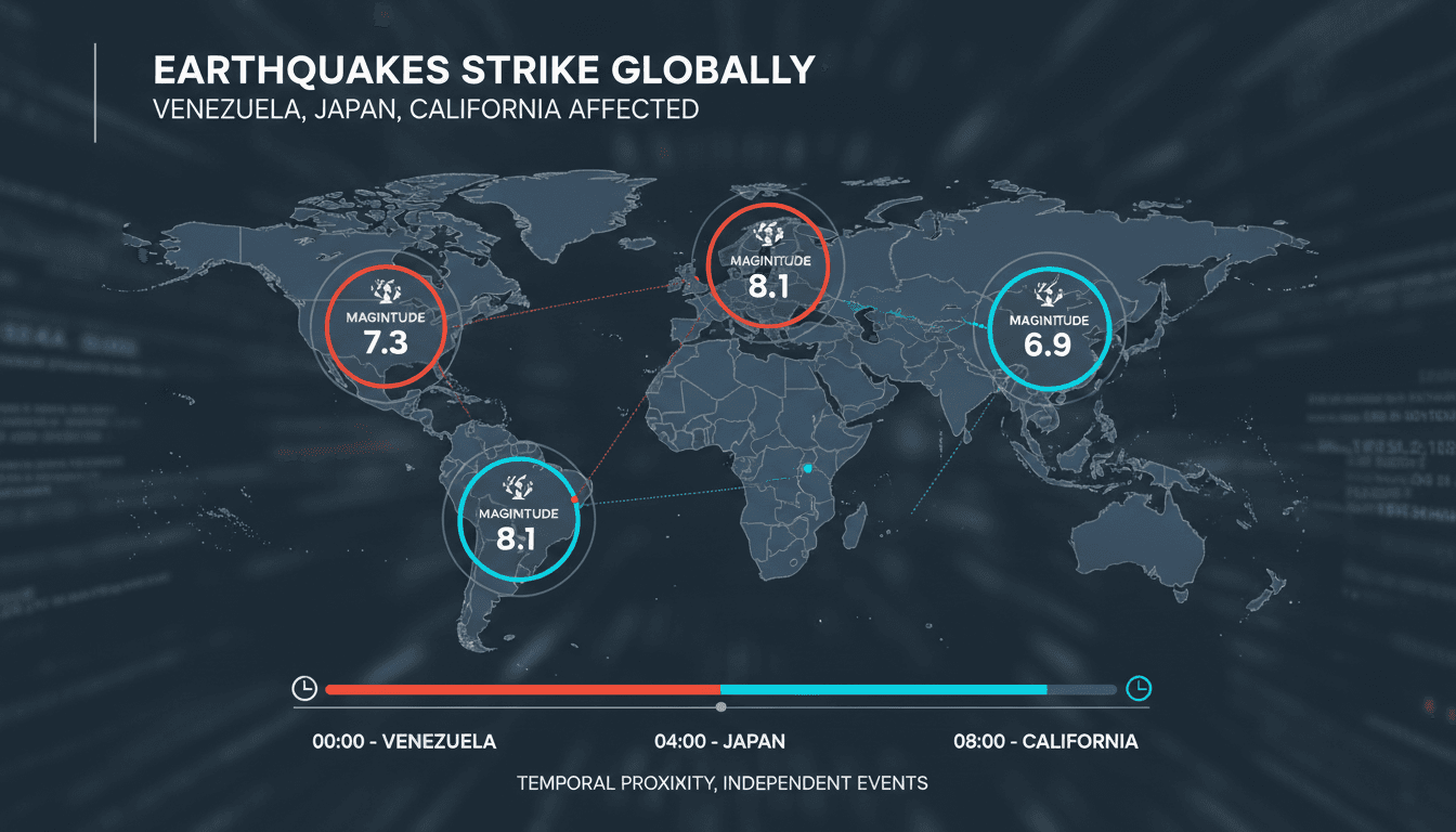 Multiple Earthquakes Strike Venezuela, Japan, and California in Quick Succession