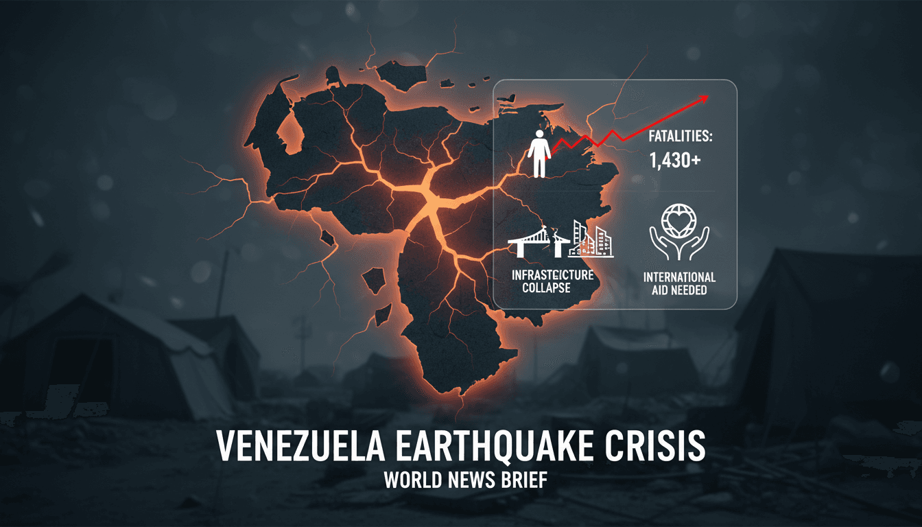 Venezuela experiences catastrophic earthquakes resulting in over 1400 fatalities