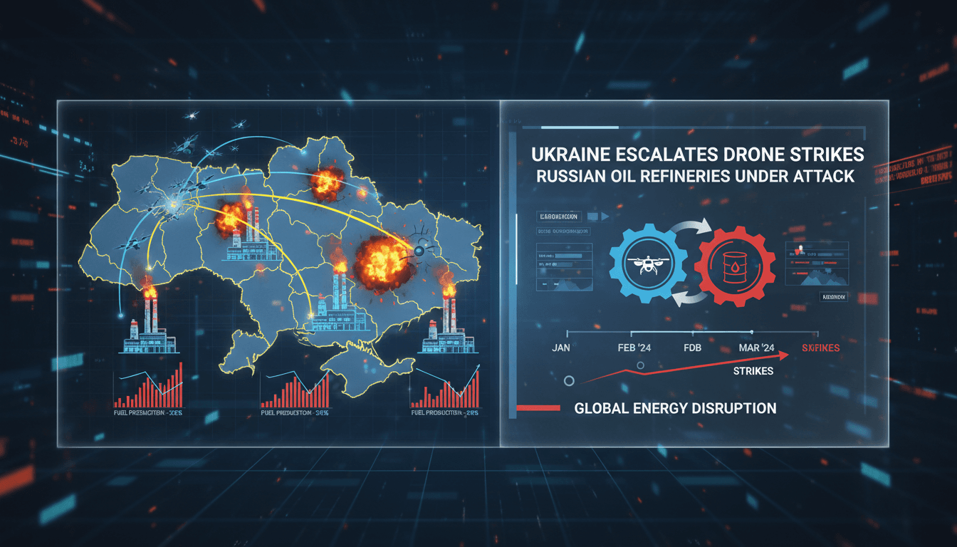 Ukrainian drone strikes targeting Russian oil refineries