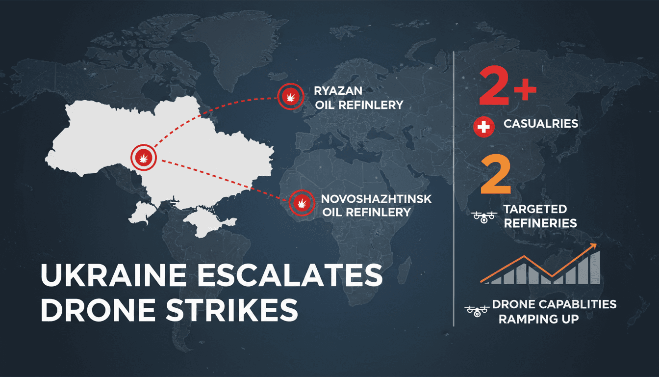 Ukraine escalates drone strikes on Russian oil refineries causing casualties