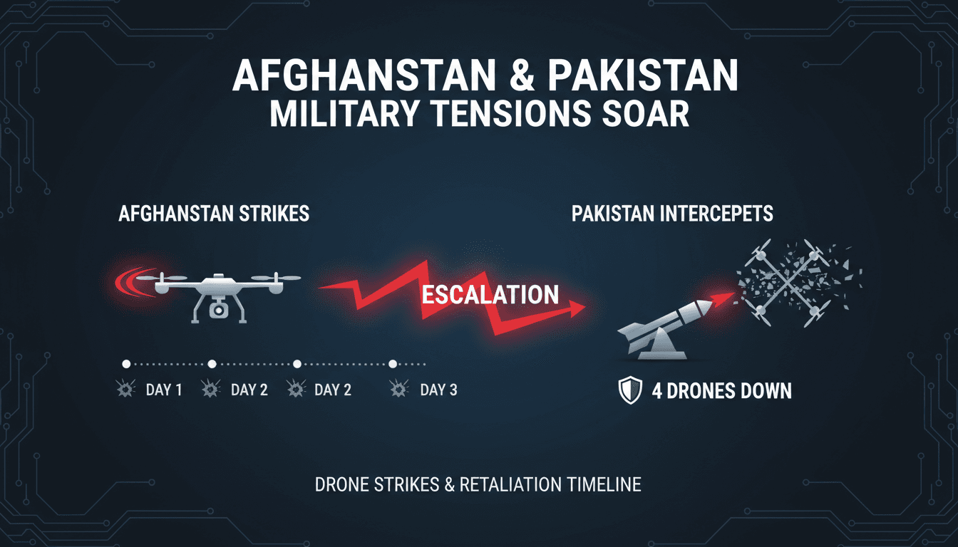 A map illustrating the drone strike incidents between Afghanistan and Pakistan.