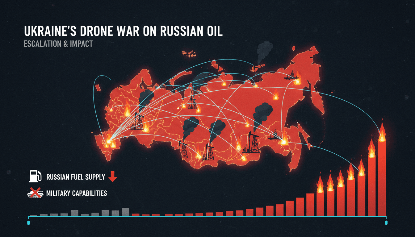 Ukrainian drone strike on Russian oil refinery amidst conflict