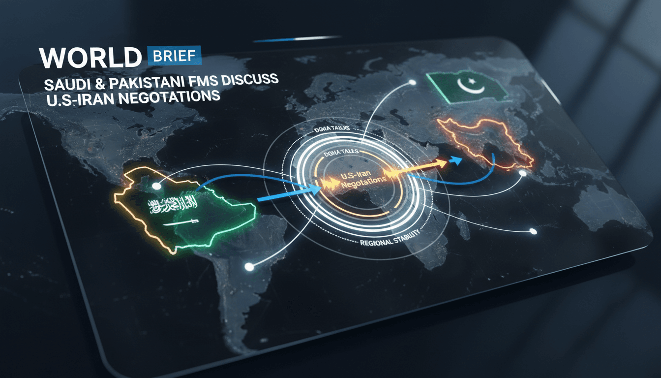 Saudi and Pakistani foreign ministers discussing U.S.-Iran negotiations.