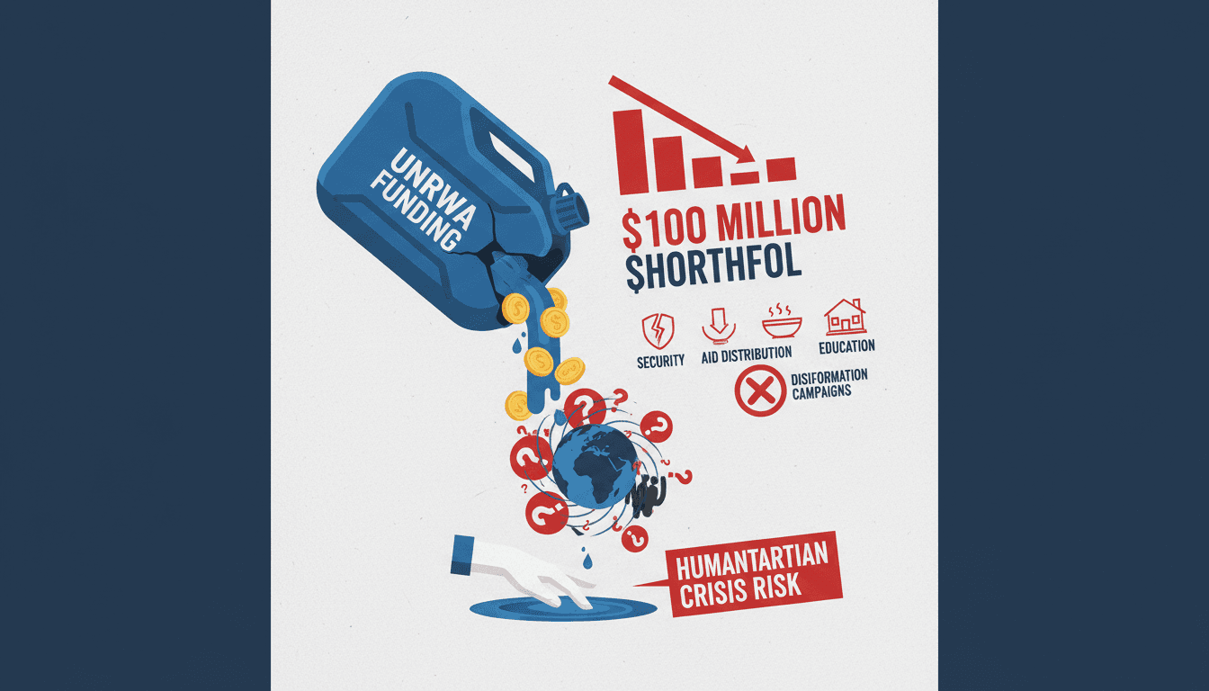 UNRWA faces $100 million funding shortfall amid operational challenges