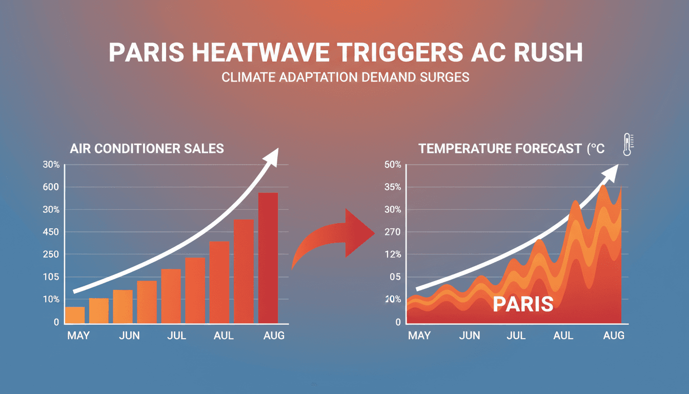 Residents in Paris rush to buy air conditioners ahead of a heatwave.