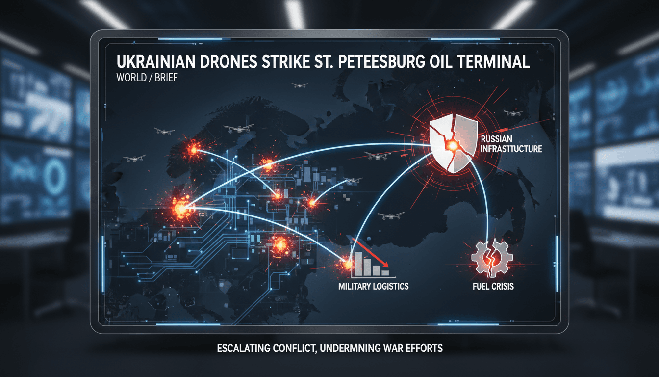 Ukrainian drone strike on oil terminal in St. Petersburg