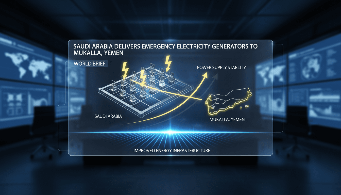 Saudi Arabia delivers emergency electricity generators to Mukalla, Yemen