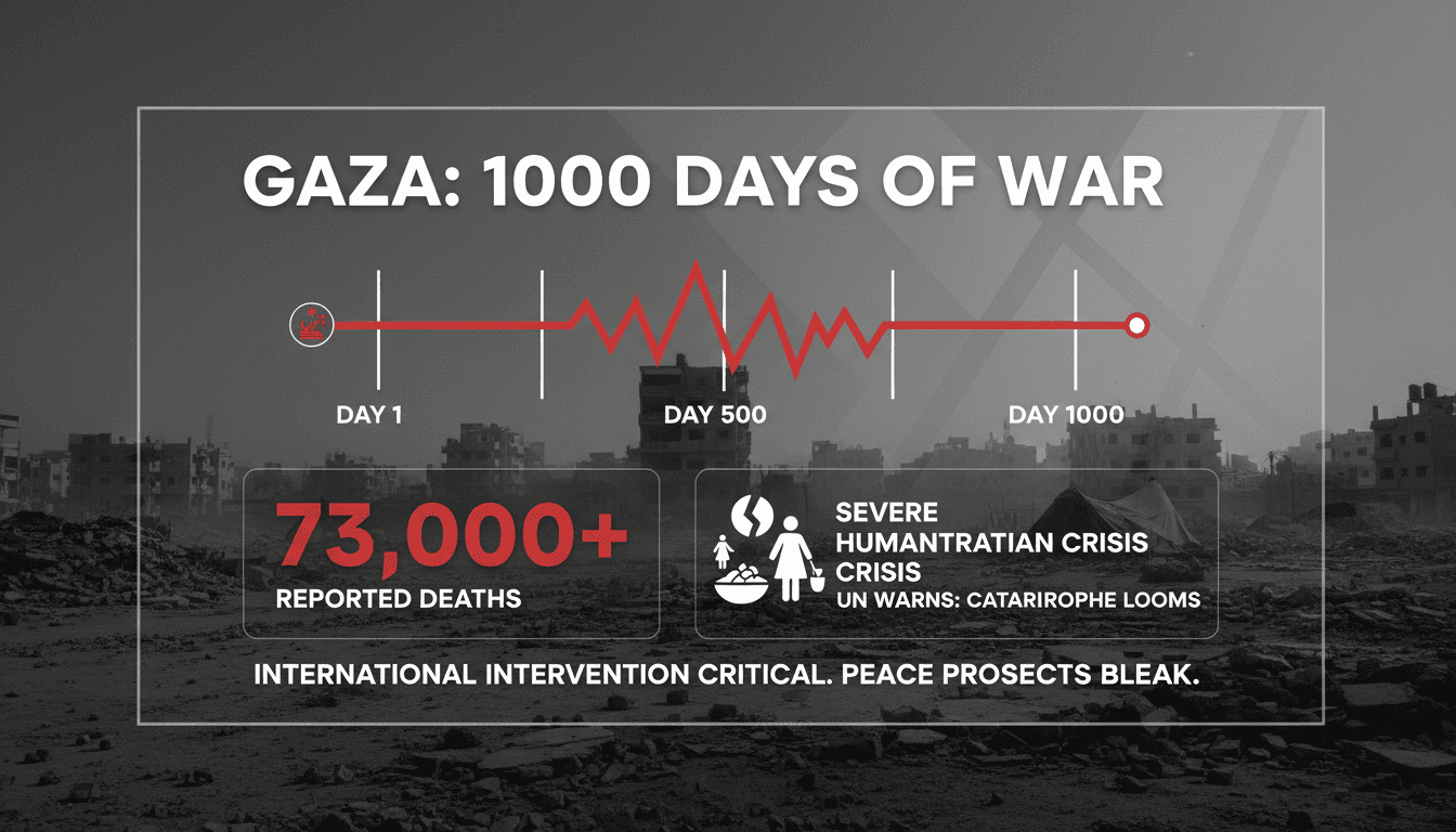 Gaza marks 1,000 days of war amid escalating humanitarian crisis