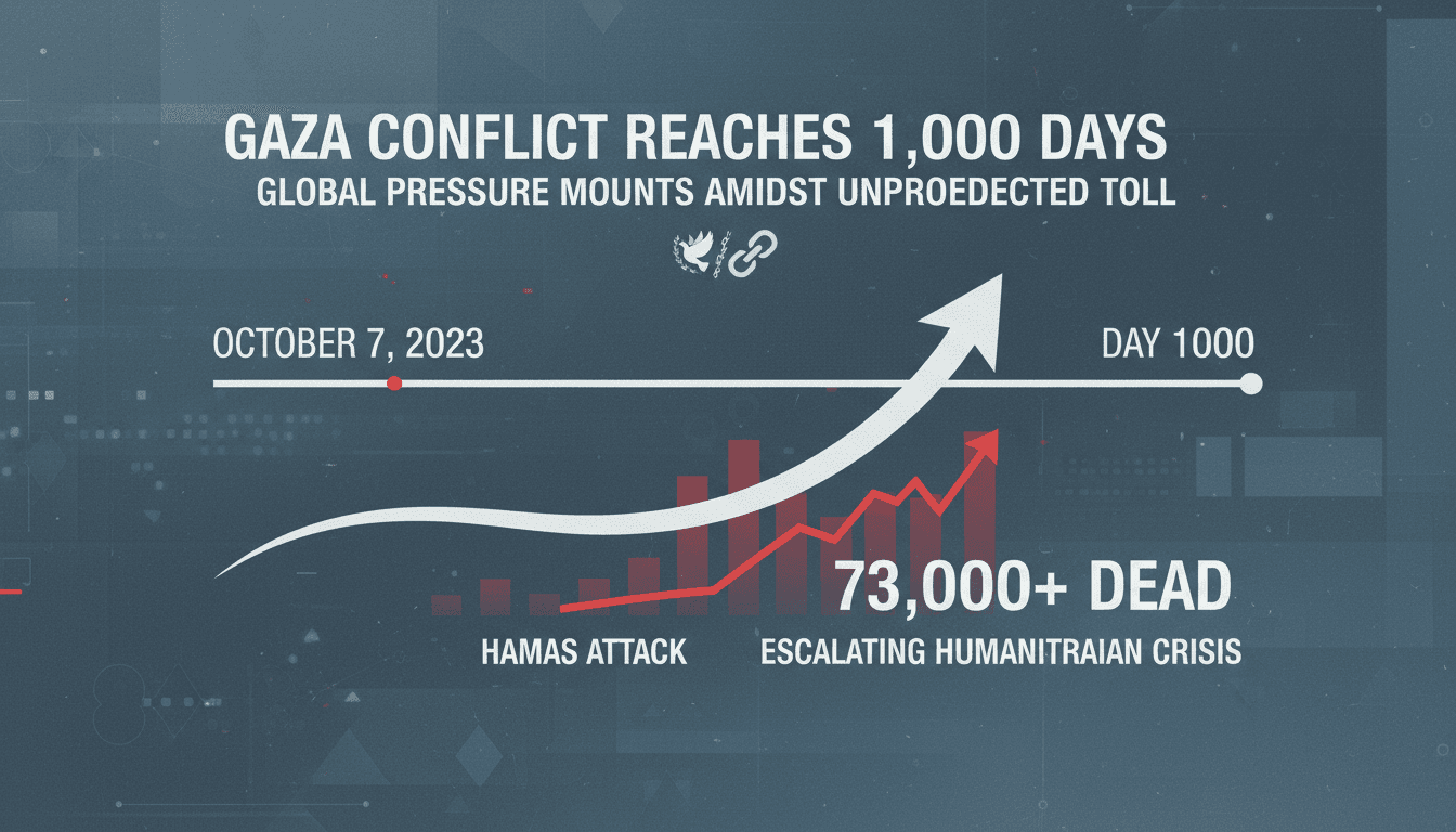 Gaza Conflict Reaches 1,000 Days Mark Amid Escalating Humanitarian Crisis