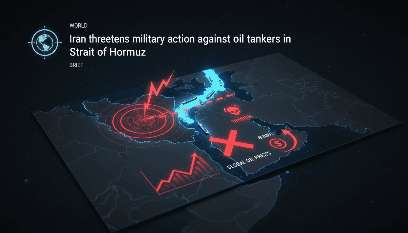 Iran threatens military action against oil tankers in Strait of Hormuz