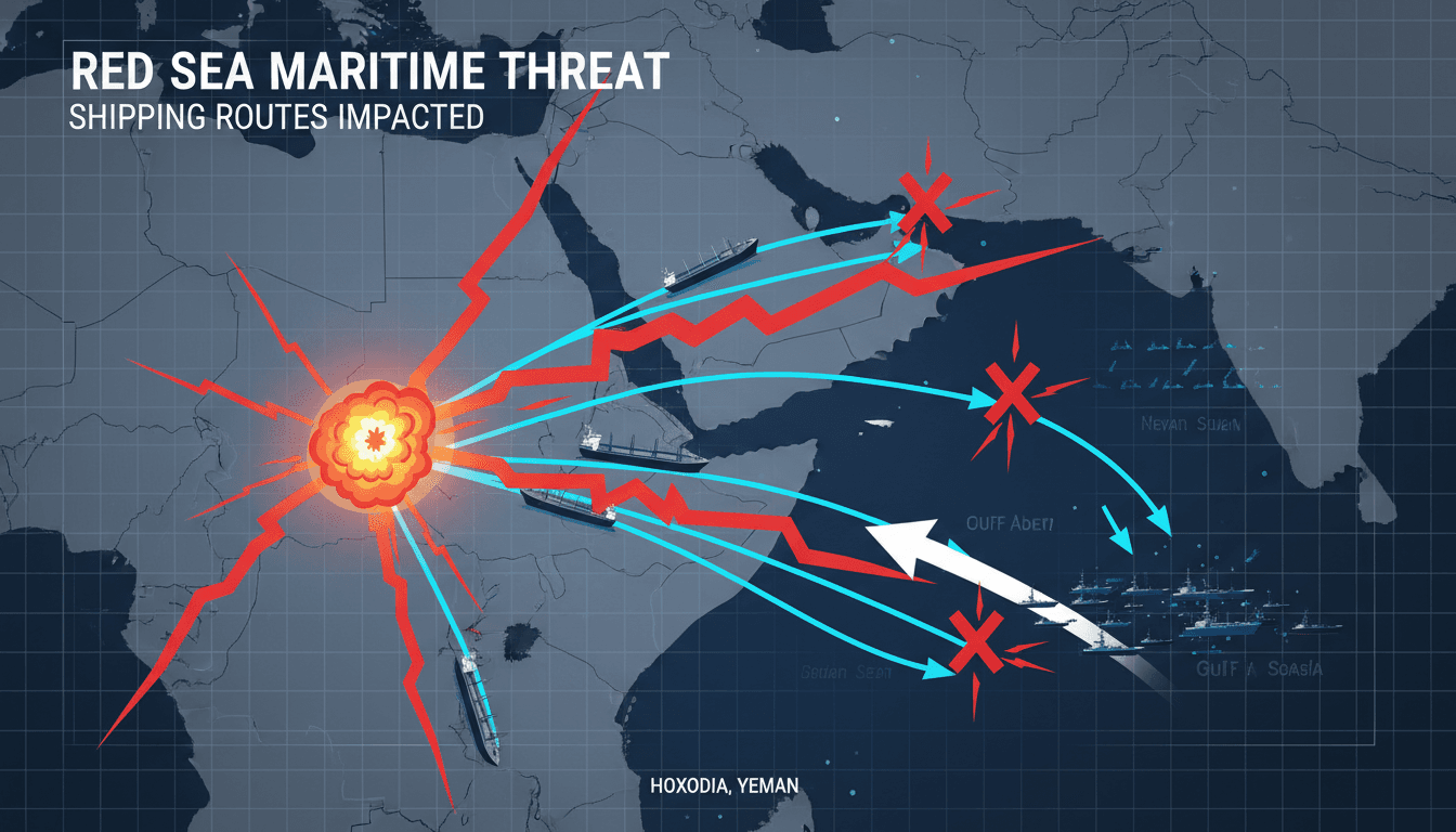 Cargo ship under threat in the Red Sea near Yemen
