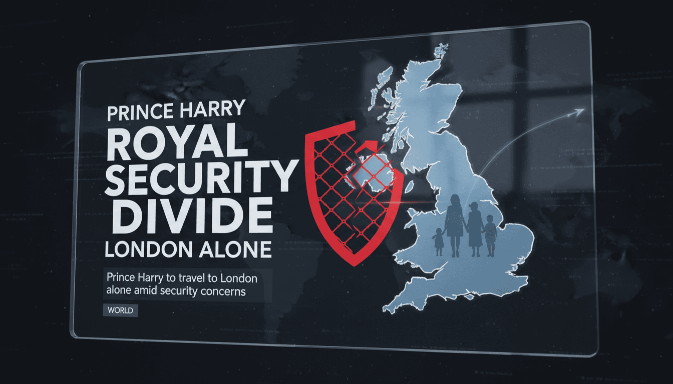 Prince Harry preparing for his solo trip to London amidst security issues.