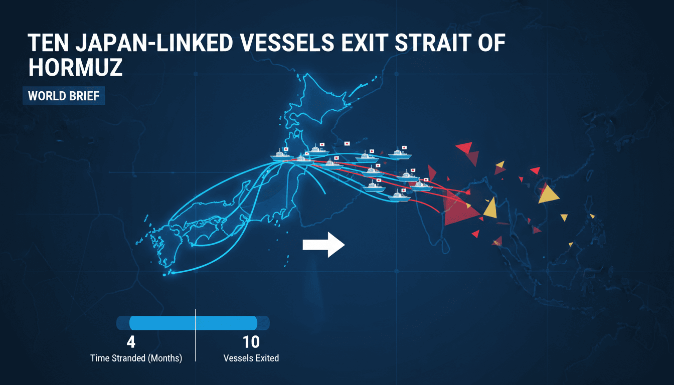 Japan-linked vessels navigating the Strait of Hormuz