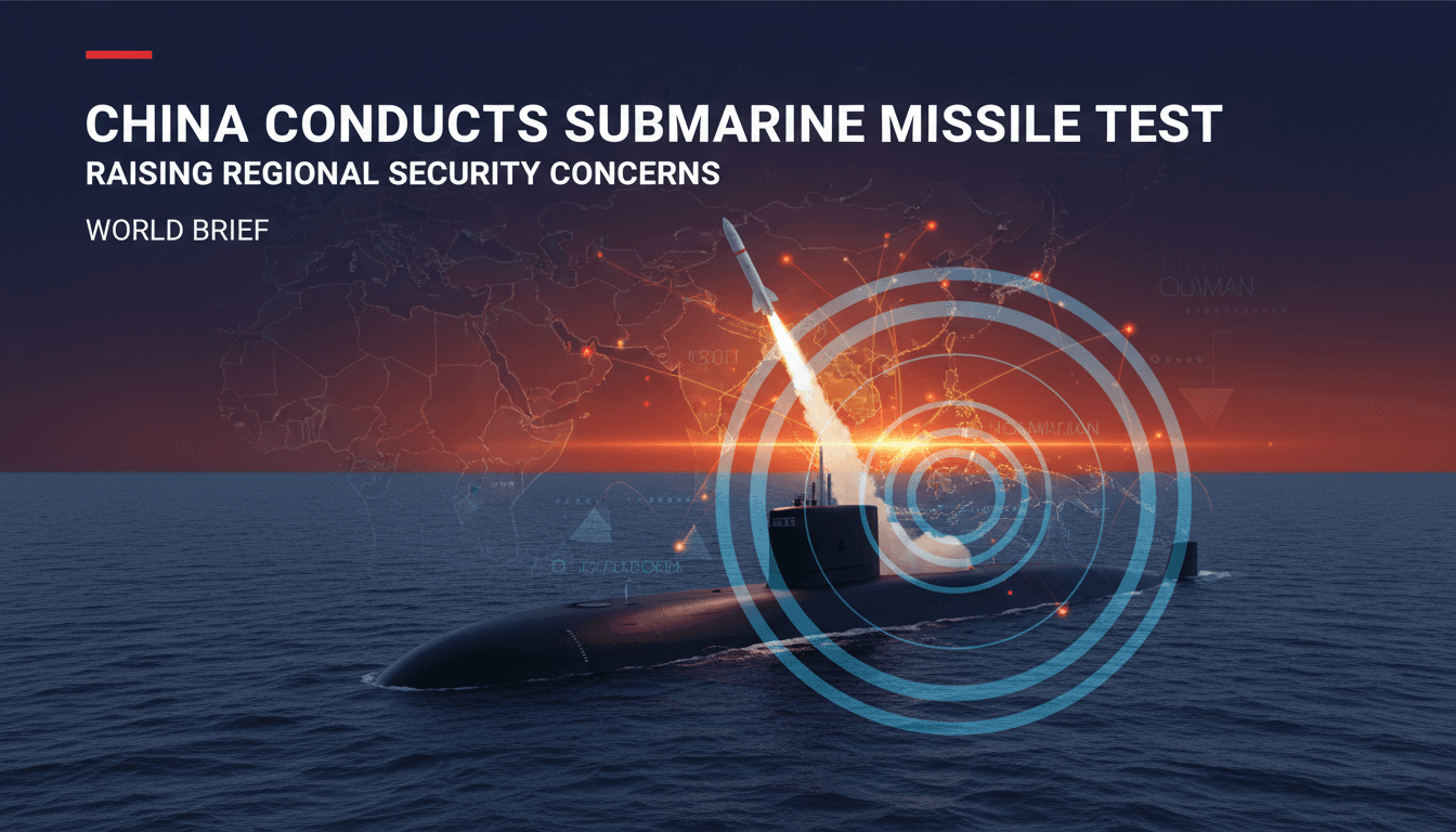 A nuclear submarine conducting a missile test in the Pacific Ocean.