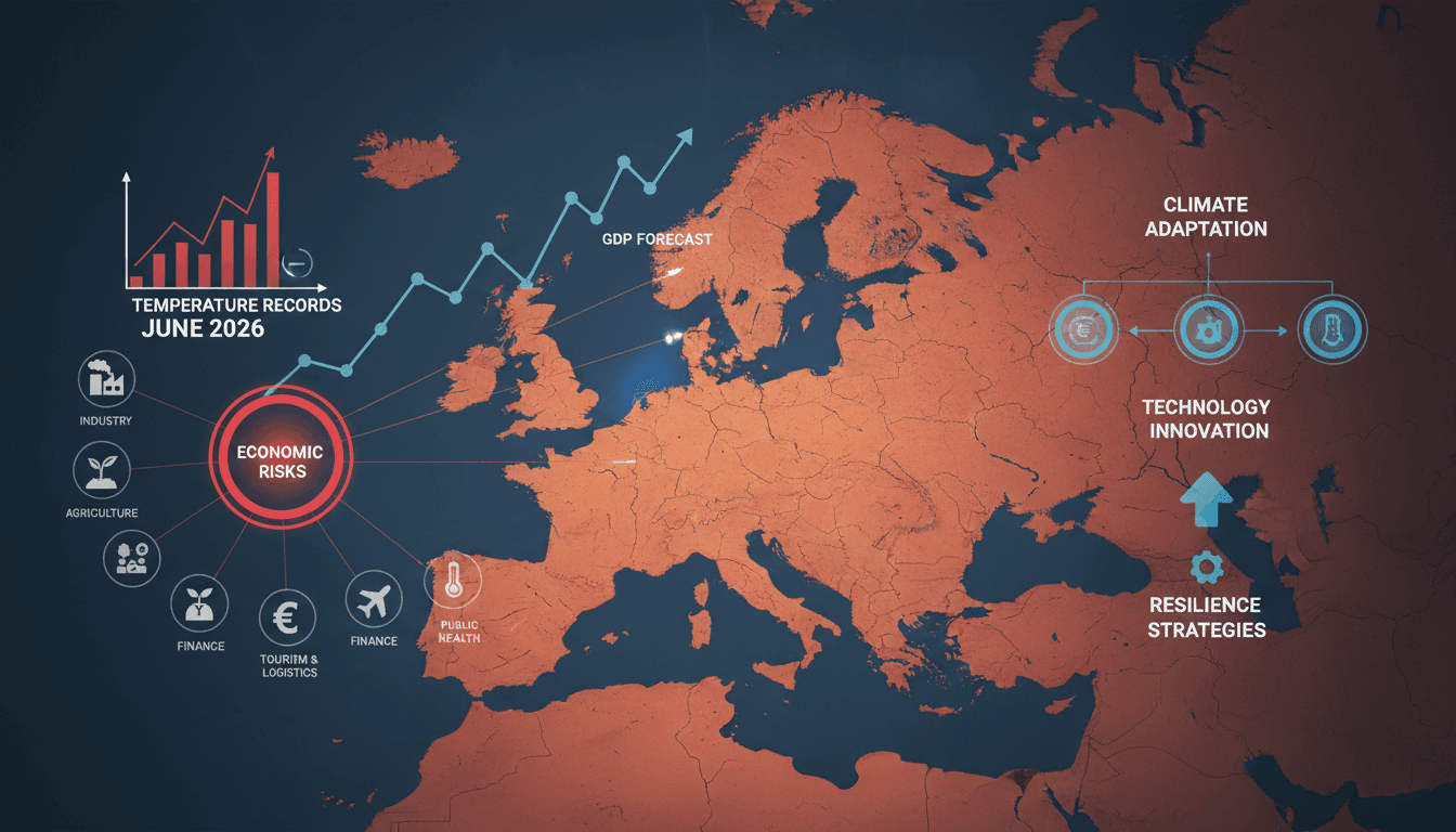 A graphic showing the impact of the June 2026 heatwave on Europe's economy.