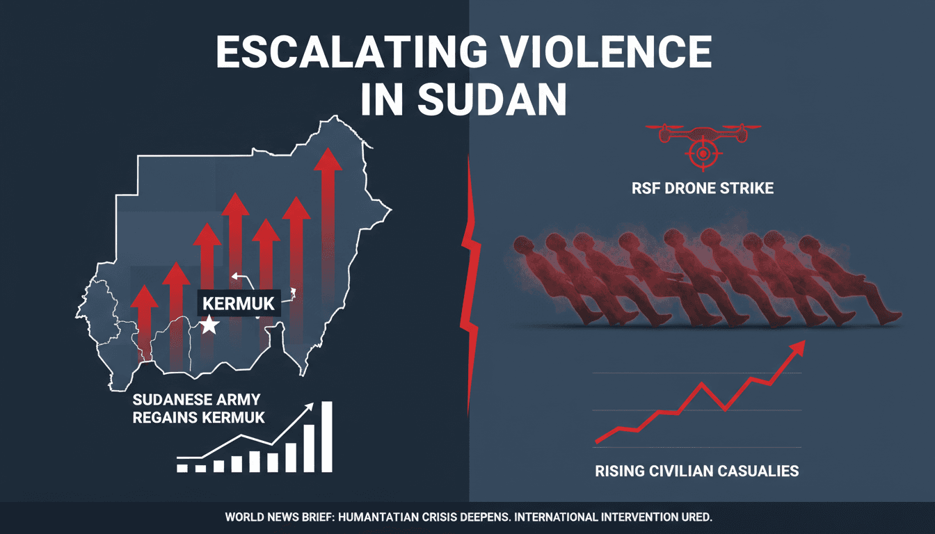 A map highlighting the strategic location of Kermuk in Sudan amidst ongoing conflict.
