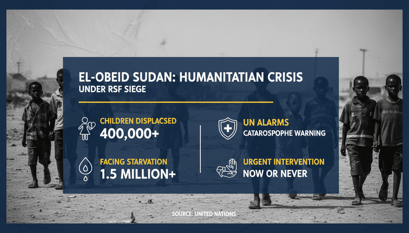 Children displaced in El-Obeid Sudan amid humanitarian crisis
