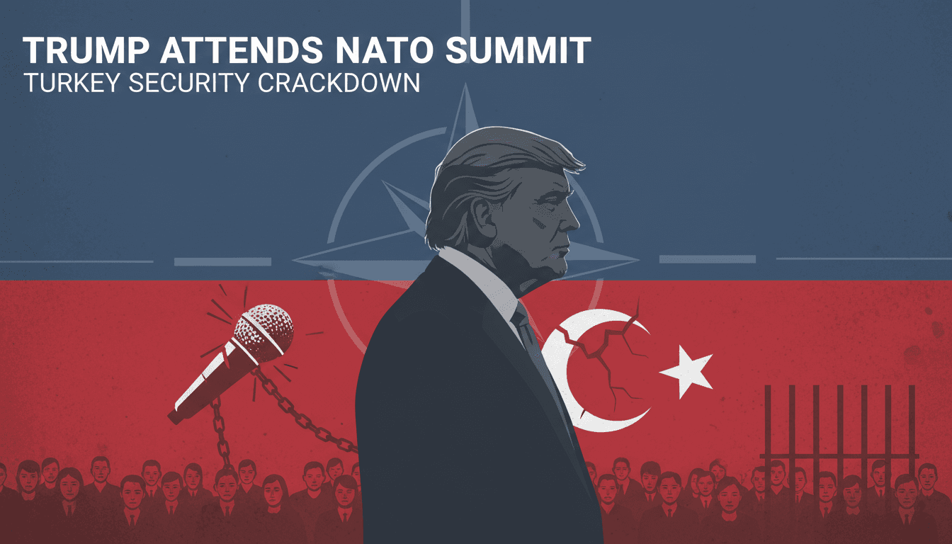 President Trump at NATO summit in Ankara, Turkey, amidst security concerns.
