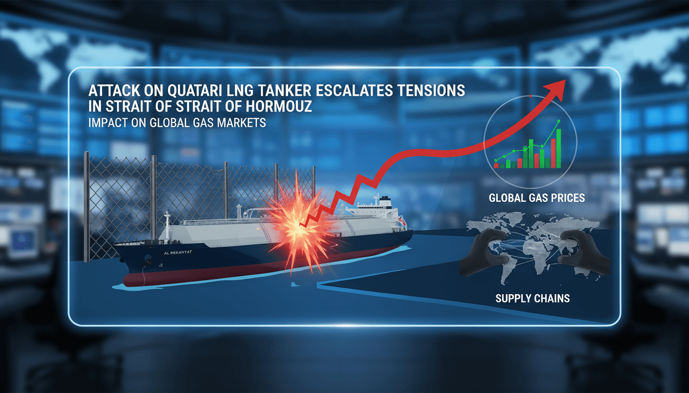 Qatari LNG tanker Al Rekayyat in the Strait of Hormuz after the attack