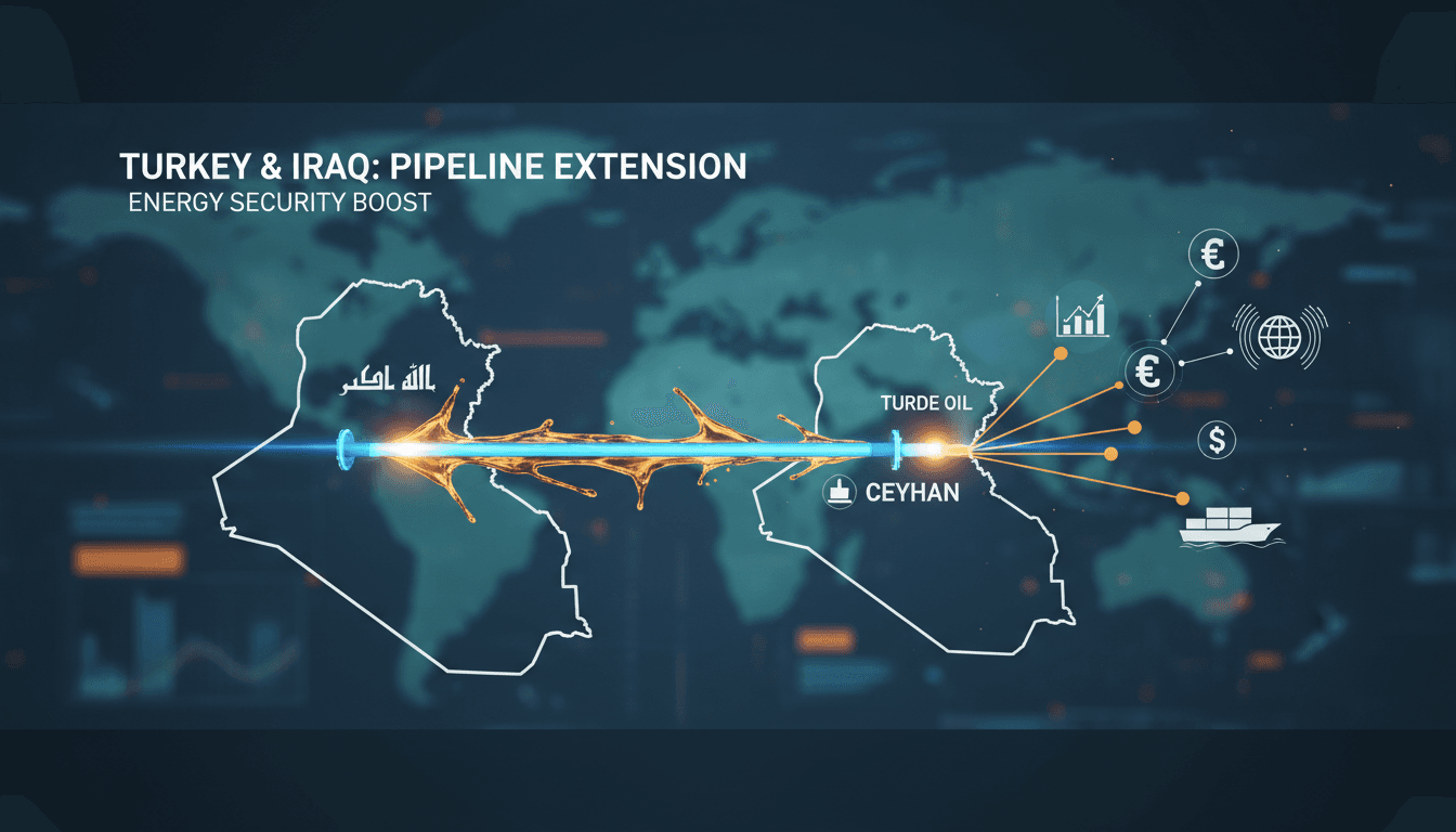 Turkey and Iraq leaders discussing energy cooperation and pipeline agreements.