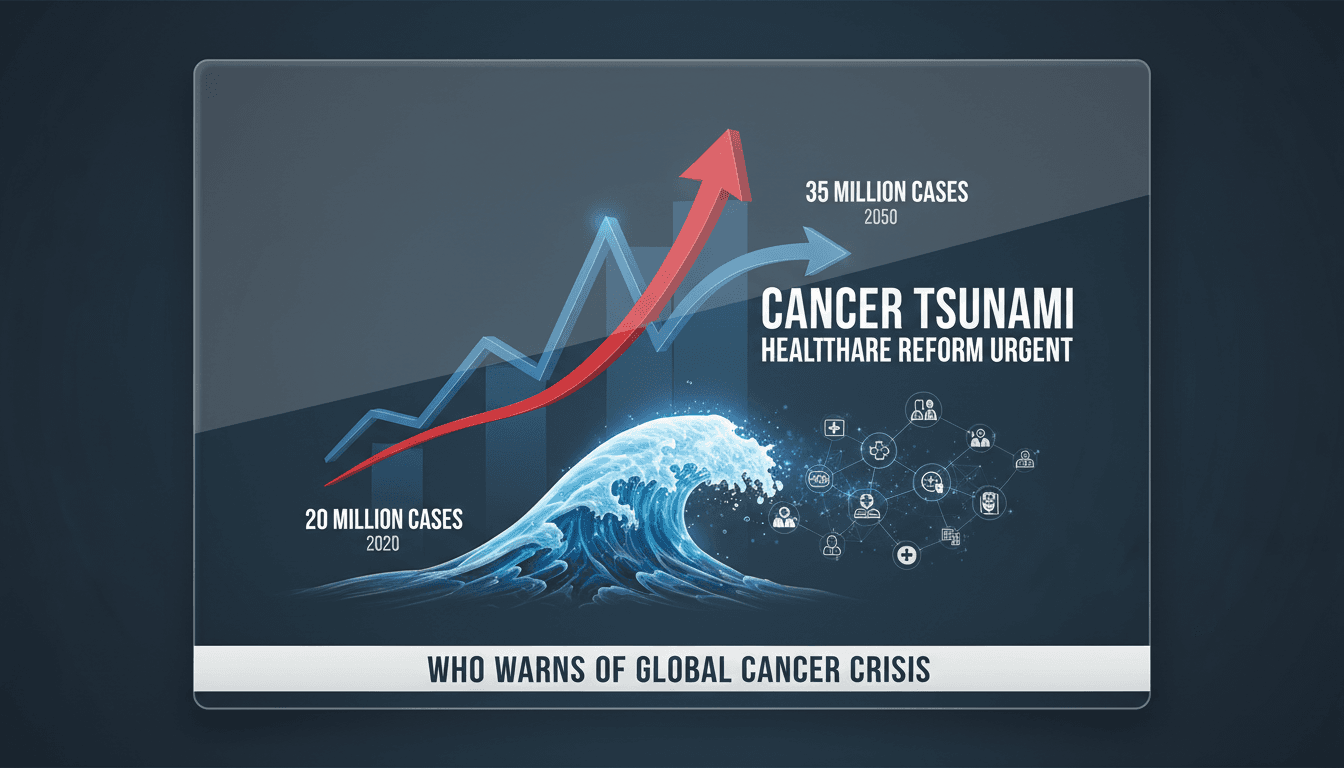 Infographic showing projected rise in cancer cases by 2050