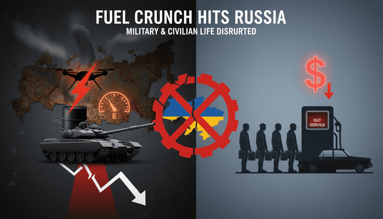 A visual representation of the impact of fuel shortages on Russia's military and civilian life.