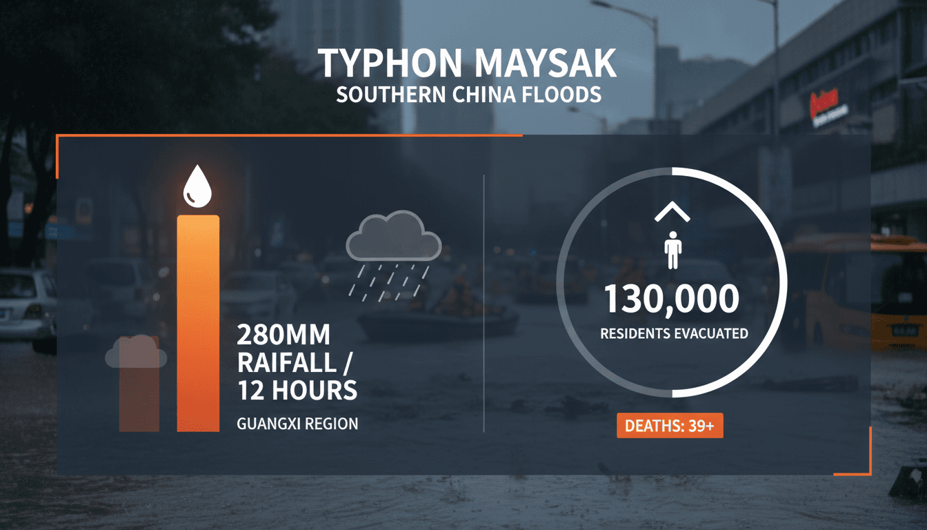 Flooding in Guangxi region due to Typhoon Maysak
