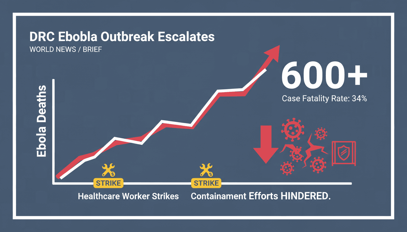 Healthcare workers responding to the Ebola outbreak in the Democratic Republic of Congo.