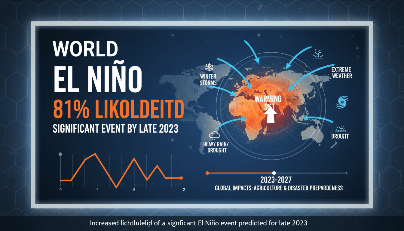 Illustration of global weather impacts from El Niño phenomenon